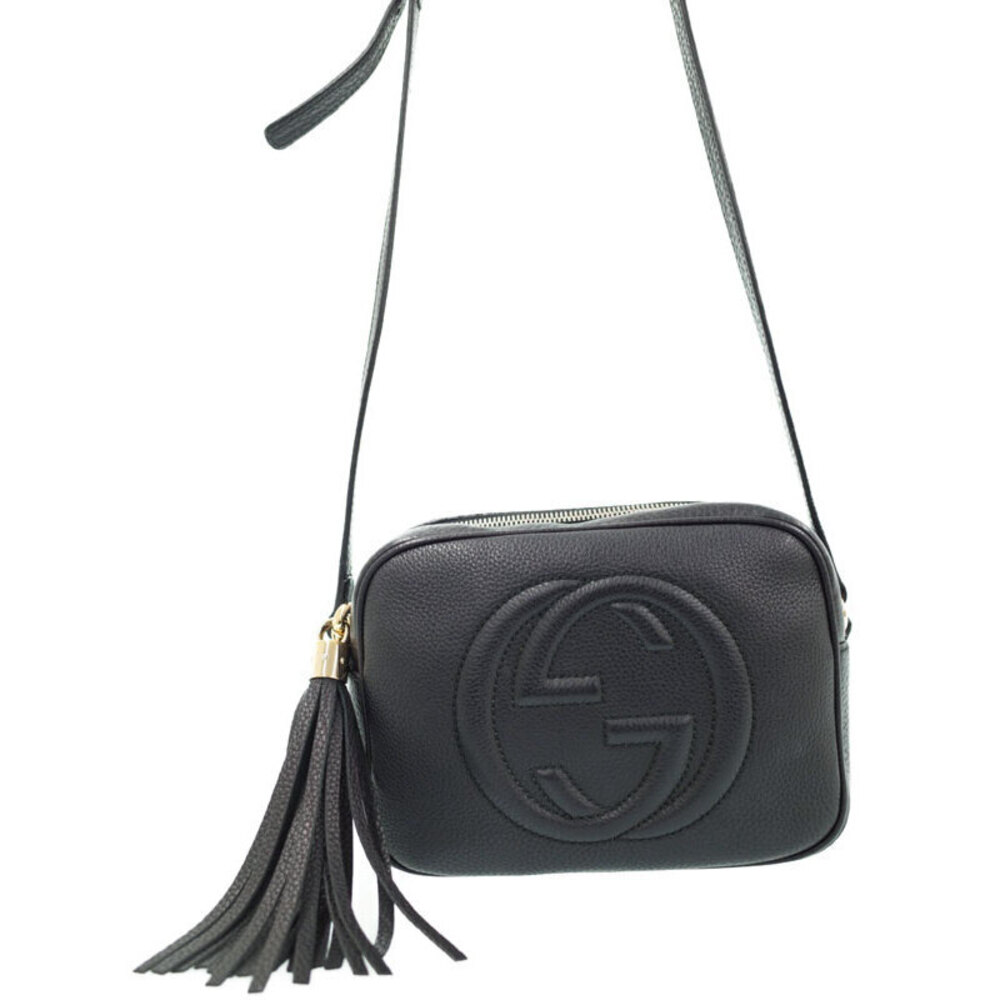 GUCCI SOHO Fringe Leather Disco Bag Shoulder